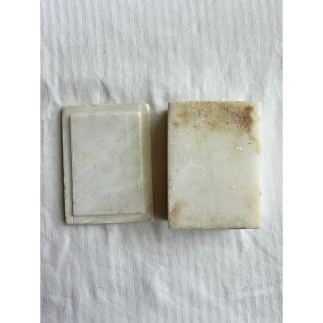 2000 - 2009 White Alabaster Box With Floral Inlay For Sale - Image 5 of 7