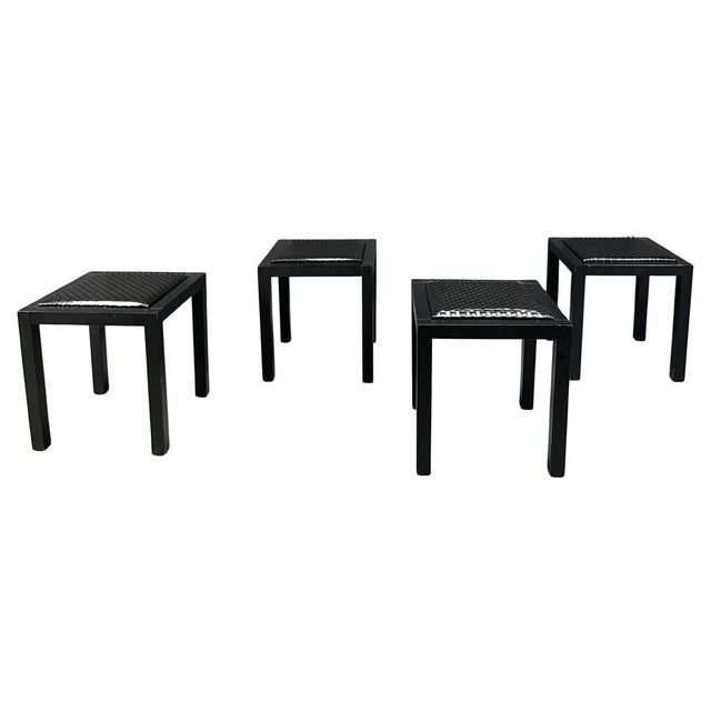 Spectacular high back dining chairs made of a wooden frame with very fine fiberglass strings serving as backrests. The...