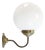French White Opaline Glass and Brass Bistro Sconce For Sale