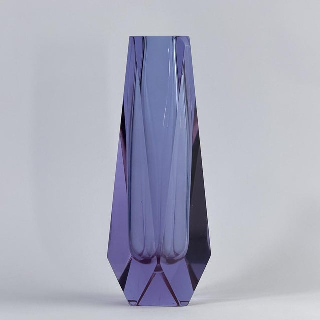Amethyst Sommerso Murano Glass Vase from Mandruzzato, Italy, 1960s For Sale - Image 4 of 10