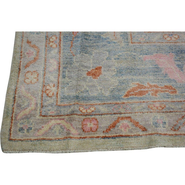 Turkish New Turkish Oushak Professional Hand Knotted Wool Rug, 12'2x17'8 For Sale - Image 3 of 5