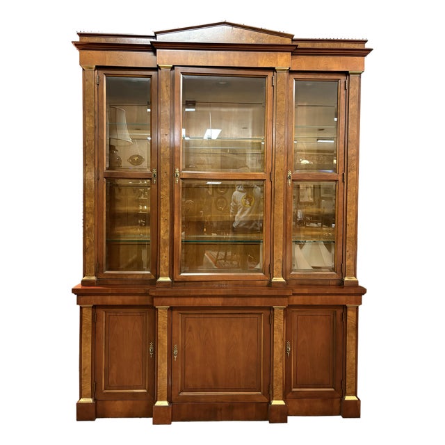 Vintage Baker Furniture Empire Inspired Mahogany & Walnut Cabinet For Sale