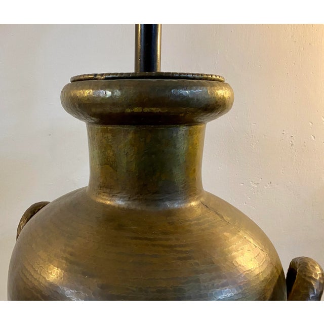Mid 20th Century Hammered Metal Middle Eastern Style Table Lamp C.1950 For Sale - Image 5 of 7