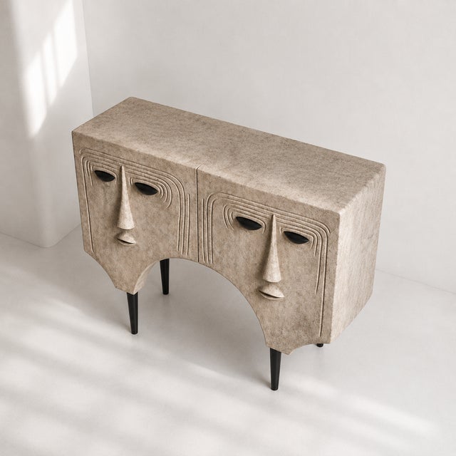 One-of-a-Kind Sculptural Wabi-Sabi Console Table, Handcrafted Organic Art Furniture For Sale - Image 4 of 4