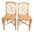 Vintage Chippendale Bamboo Rattan Chair Pair Natural Fretwork For Sale