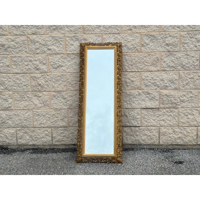Vintage Carved Giltwood Baroque Rococo Mirror For Sale - Image 4 of 11