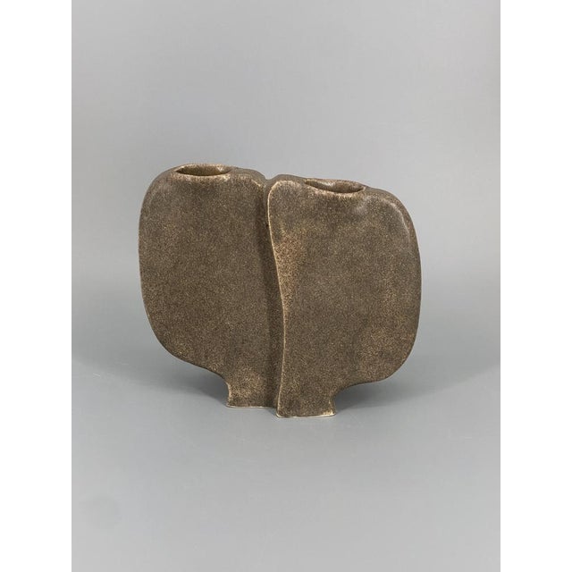 Brown Brutalist Studio Ceramic Vase, 1970s For Sale - Image 8 of 11