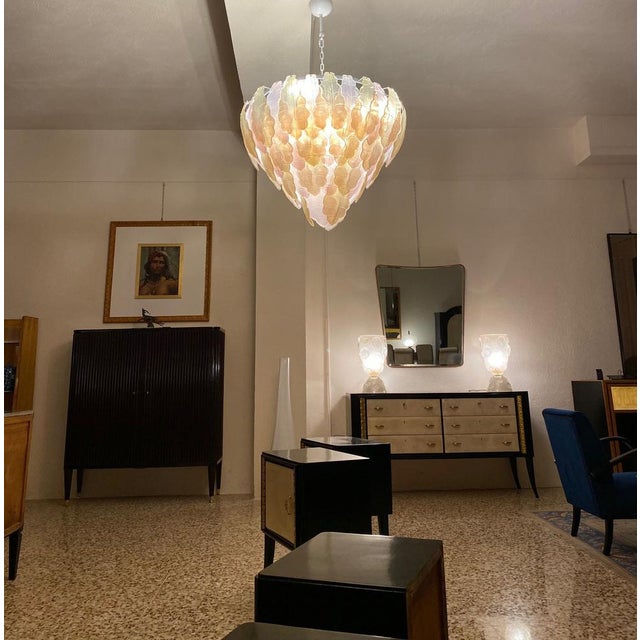 Italian Art Deco Gold and Pink Chandelier in Murano Glass, 2000s For Sale - Image 15 of 17