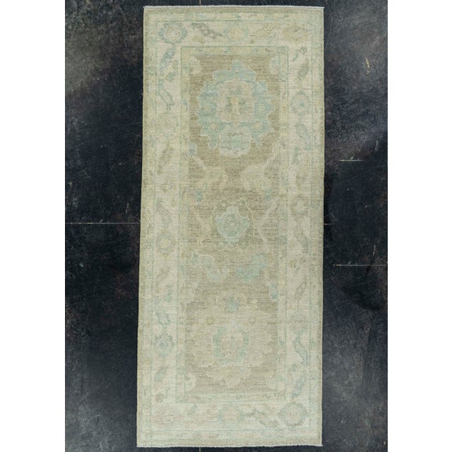 Brown Turkish Oushak Rug 2'2" x 5'2" #19419 For Sale - Image 8 of 8