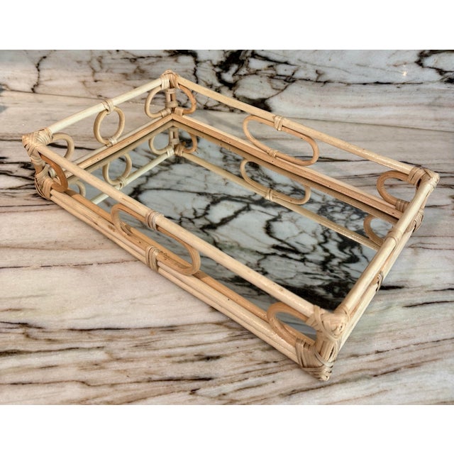 Boho Chic Bamboo Vanity Tray For Sale - Image 3 of 4