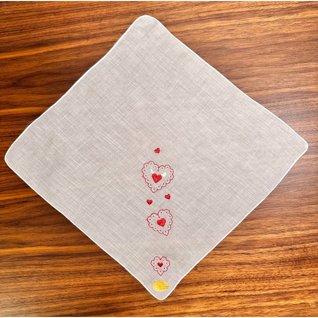 Mid 20th Century Vintage Burmel Original Cotton Embroidered Handkerchiefs Set of 3 For Sale - Image 6 of 11
