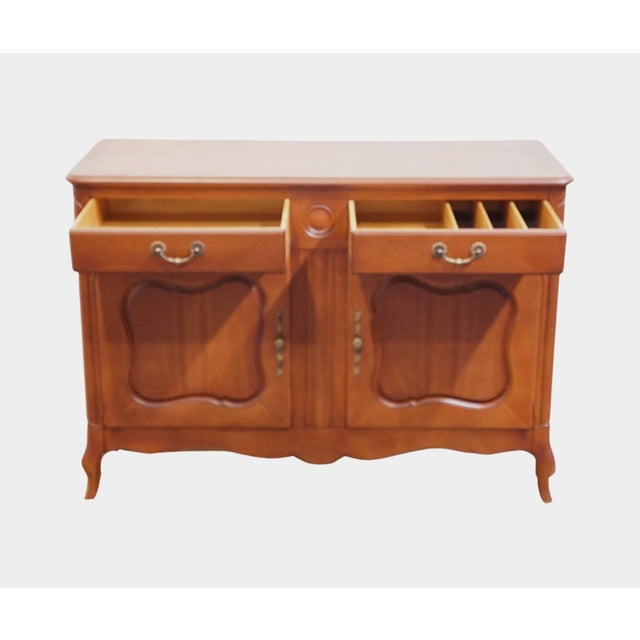 Brown Drexel Furniture Alsace Group Solid Cherry French Provincial Style 50" Buffet 3703-3 For Sale - Image 8 of 15