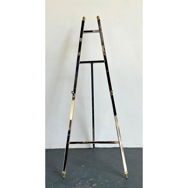 Vintage Chrome and Brass Easel For Sale - Image 16 of 16