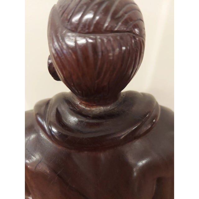 Red Buster Crabbe Vintage Hand Carved Rosewood Sculpture For Sale - Image 8 of 12