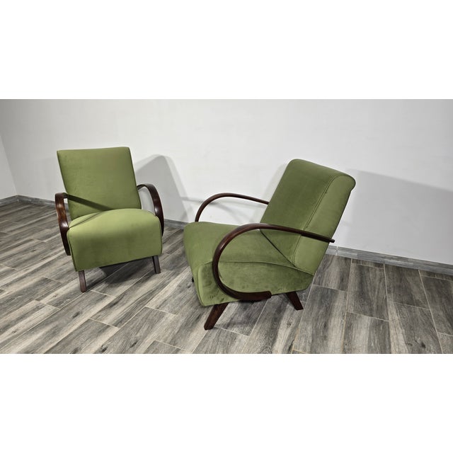 Set of Lounge Chairs by Jindrich Halabala, 1940s For Sale - Image 9 of 11