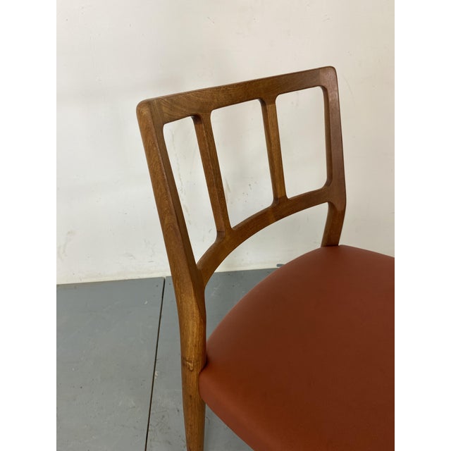 Mid-Century Danish Teak and Leather Dining Chairs by Johannes Andersen for Uldum Møbelfabrik, 1950s, Set of 4 For Sale - Image 14 of 18