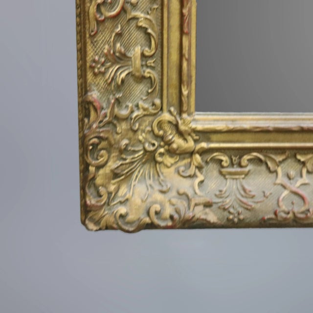 Early 20th Century Antique Continental Scroll and Foliate Giltwood Framed Wall Mirror Circa 1900 For Sale - Image 5 of 12