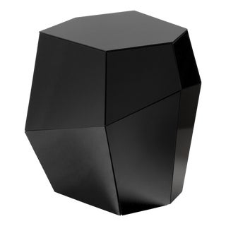 Three Rocks High Side Table in Black Glass from Insidherland For Sale