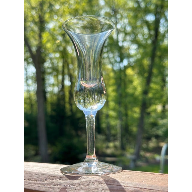 1950s MidCentury Holmegaard Danish Tulip Shaped Blown Glass Aperitifs