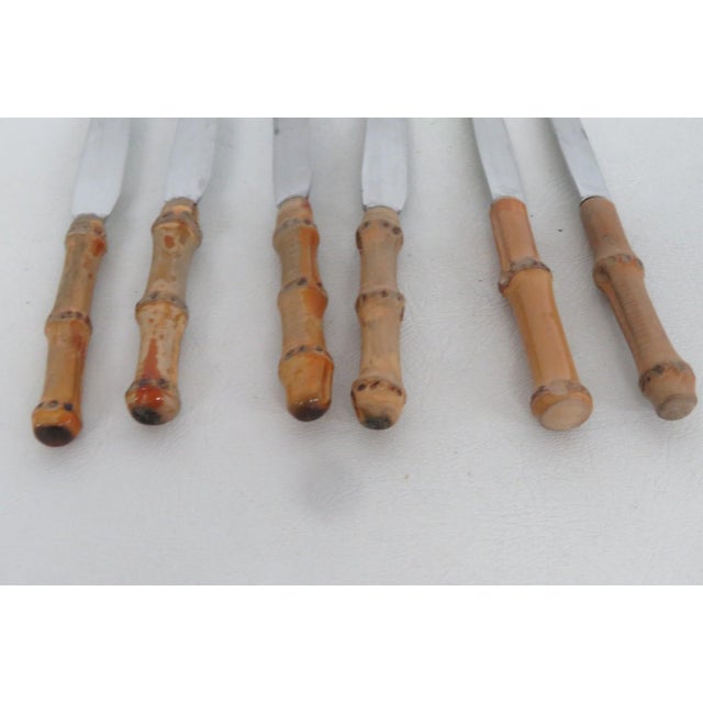 Mid 20th Century Ed Wusthof Dreizackwerk Solingen Germany 6pc Knives Bamboo Stainless Steel 5099b For Sale - Image 5 of 12