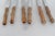 Mid 20th Century Ed Wusthof Dreizackwerk Solingen Germany 6pc Knives Bamboo Stainless Steel 5099b For Sale - Image 5 of 12
