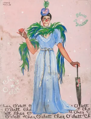 J. René Paulz - Circus Character - Original Tempera - Mid-20th Century
