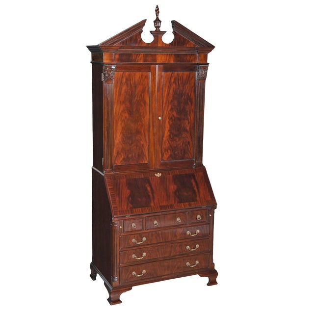 Niagara Furniture Large Mahogany Secretary Desk For Sale
