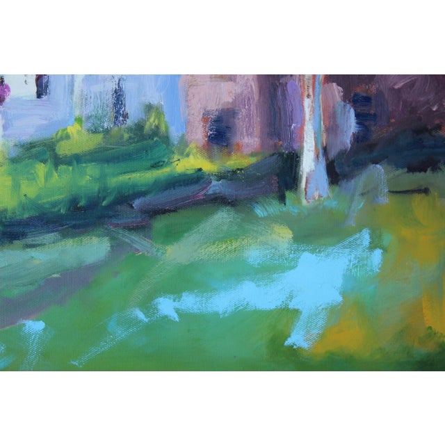 Blue Quiet Places & Journeys — Sunlit Farm Buildings (Original Oil Landscape) For Sale - Image 8 of 18