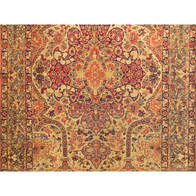 Antique Persian Lavar Oriental Carpet, in Small Size, with a Central Medallion For Sale - Image 4 of 4