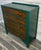 Refinished 1920s Antique Dresser With Dovetail Drawers Green & Walnut For Sale - Image 4 of 9