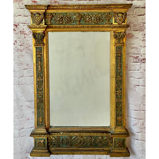Italian Giltwood and Polychrome Neoclassical Mirror Tuscan Circa 1750 For Sale - Image 16 of 18