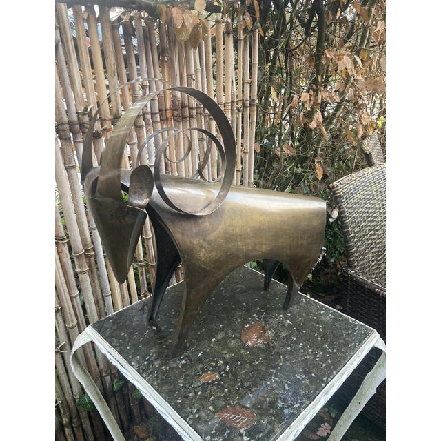 Large Handmade Ram Sculpture in Brass, 1970s For Sale - Image 9 of 18