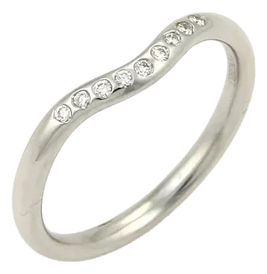 Mid 20th Century Tiffany & Co Elsa Peretti Diamond Curved Band Ring Platinum Size 6