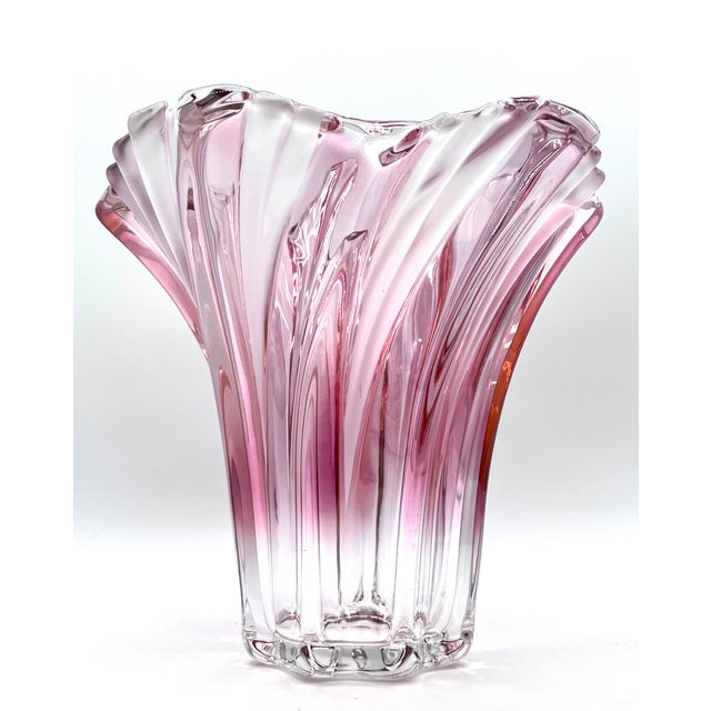 Cranberry Clear Glass Vase by Josef Hospodka, 1960s For Sale - Image 6 of 18