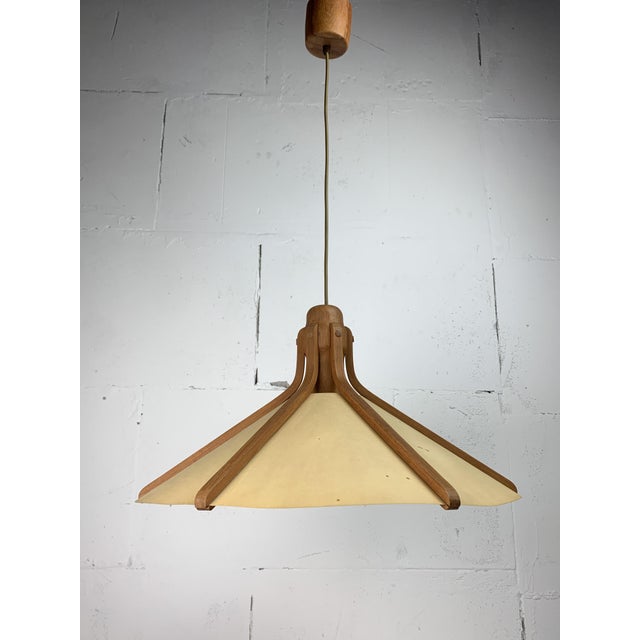 Mid-Century Danish Teak and Parchment Pendant from Domus, 1970s For Sale - Image 15 of 15