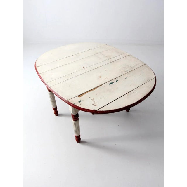 Farmhouse Antique Drop Leaf Table For Sale - Image 3 of 11