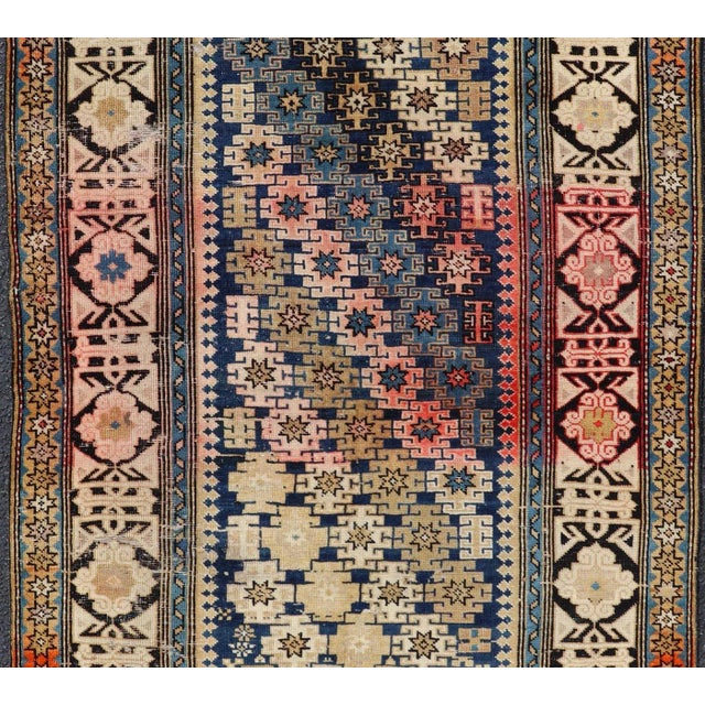 Tribal Late 19th Century Antique Caucasian Shirvan Rug With All-Over Blossoming Tribal Motifs For Sale - Image 3 of 11