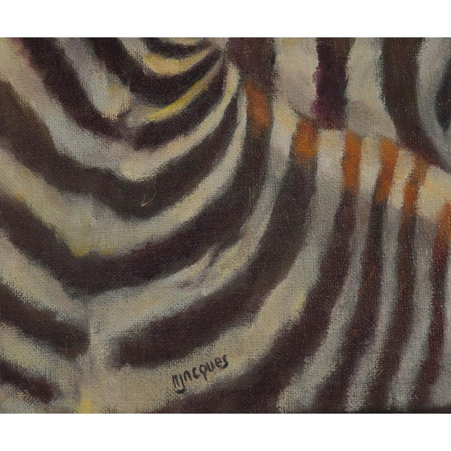 Sylvie Ajacques, Zebra Portrait, 2023, Oil on Canvas For Sale - Image 3 of 5