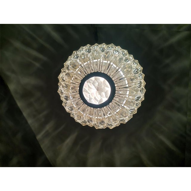 Silver Mid-Century Portuguese Clear Crystal and Acrylic Hanging Lamp, 1960s For Sale - Image 8 of 14