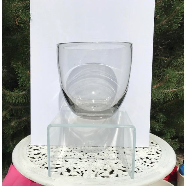 Contemporary Modern Heavy Crystal Vase For Sale - Image 3 of 3