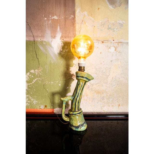 Ceramic sculpture lamp. Made in Italy 1960s European Plug (up to 250V).The wiring of this item may be original and might...
