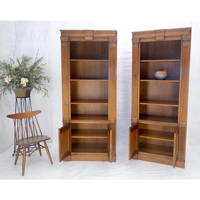 Pair of Super Fine Federal Style Frutiwood Bokcases by Bloomingdale's Italy MINT For Sale - Image 10 of 16