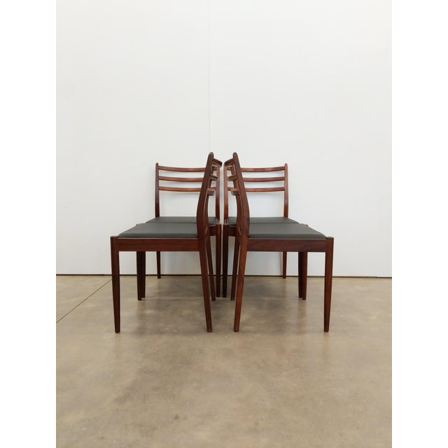 Brown Set of 4 Vintage Mid Century Modern Dining Chairs by G Plan For Sale - Image 8 of 11