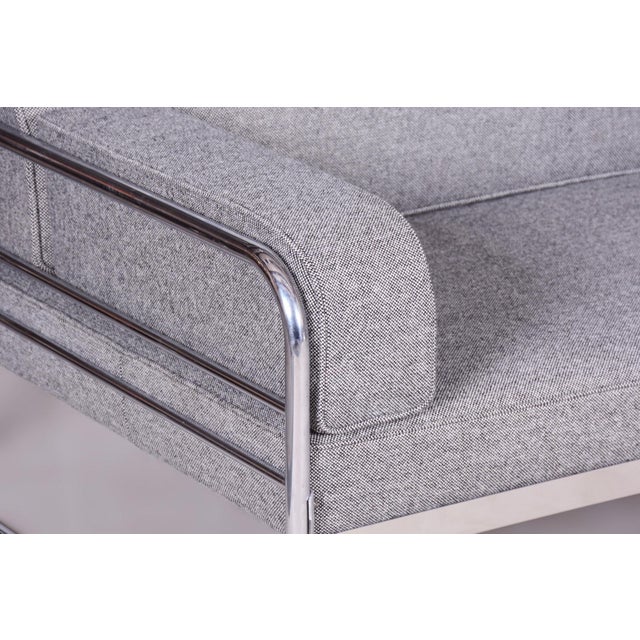 Bauhaus Sofa in Chrome & Upholstery attributed to Hynek Gottwald, Czech, 1930s For Sale - Image 13 of 16