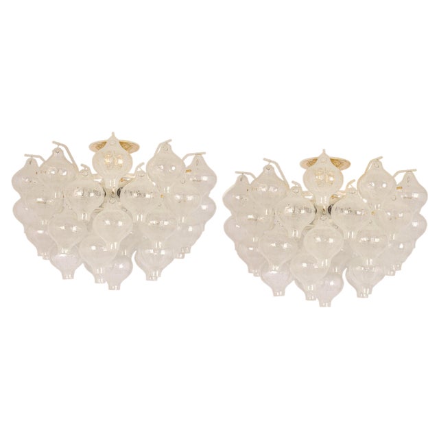 Large Glass Flush Mount attributed to Kalmar, Austria, 1960s For Sale