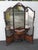 1920s Carved Tri Fold Vanity Makeup Dressing Table and Stool 6454 For Sale - Image 9 of 18