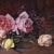 Gallian, Still Life with Pink and White Roses, 1887, Oil on Canvas, Framed For Sale - Image 4 of 11