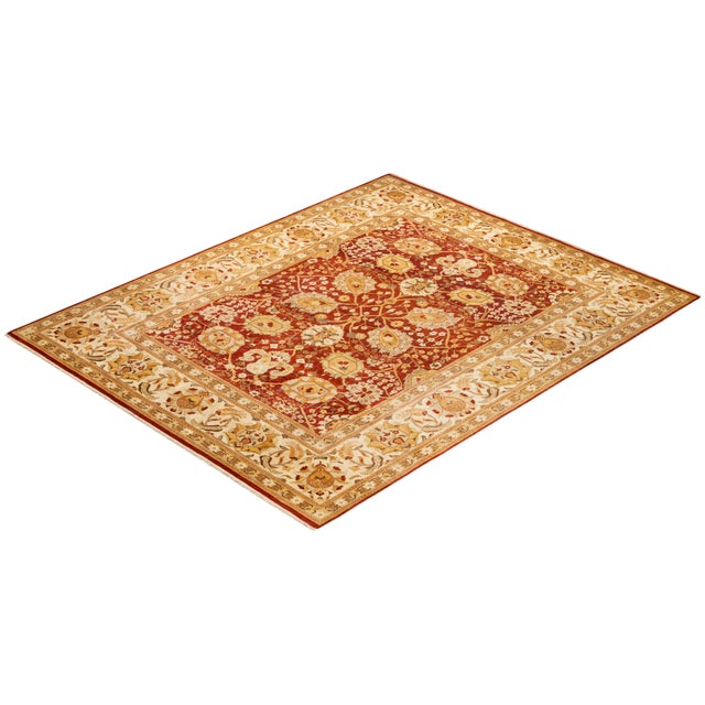 Orange Eclectic, One-of-a-Kind Hand-Knotted Area Rug - Orange, 9' 1" x 11' 7" For Sale - Image 8 of 8