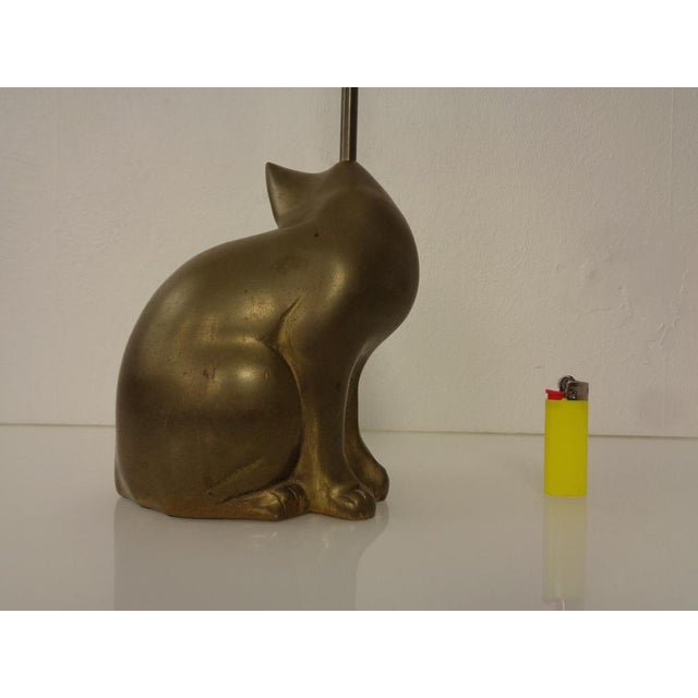 Large Cat Brass Door Stopper, 1960s For Sale - Image 12 of 18