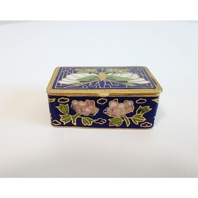 1940s Mid-20th Century Japanese Ginbari Cloisonné Enamel "Papilio" Box For Sale - Image 5 of 17